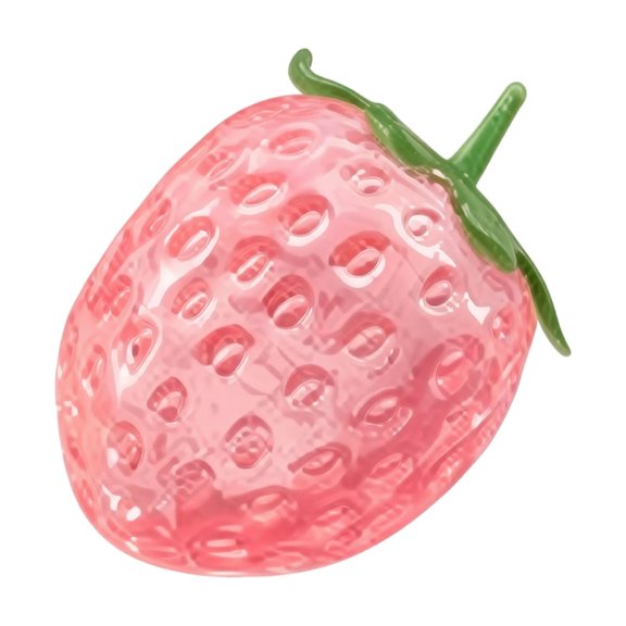 Pink Strawberry Squishy Stress Toy with High Transparency Gel, 1-Piece, Pink, for Relaxation, Sensory Squeeze Toy