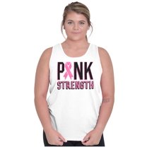 Pink Strength Breast Cancer Awareness Tank Top Tee Shirt Women Brisco Brands S