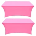 thumbnail image 1 of Pink Stretch Table Covers 8ft - 2 Pack Spandex Rectangular Tablecloth for 30x96in Folding Tables - Banquet Party Event Table Covers, 1 of 2