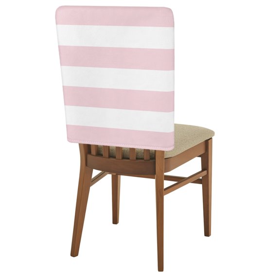 Pink Stripe Chair Back Covers Set of 8 Modern Minimalist Geometric Wide Horizontal Lines Removable Dining Chair Slipcovers Washable Seat Protector for Restaurant Party Banquet Kichen Decor