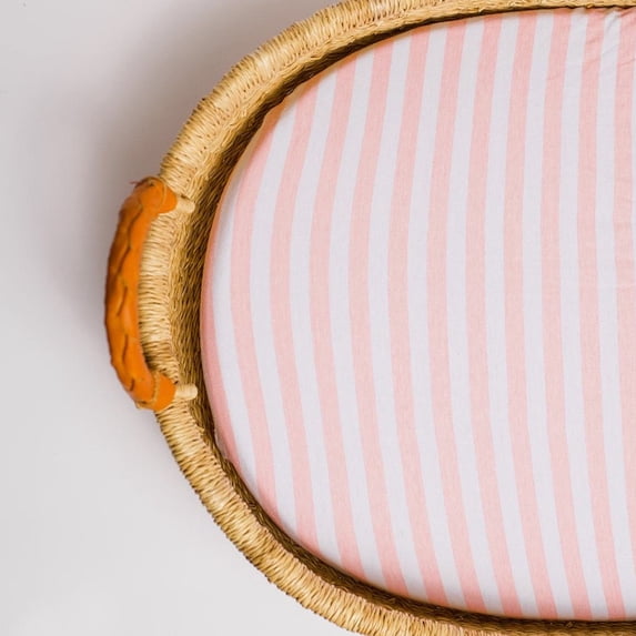 Pink Stripe Changing Pad Cover
