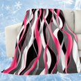 thumbnail image 1 of Pink Stripe Cooling Blanket,Lightweight Breathable Summer Throw Blanket with Double Sided Cold Effect,Gradient Grey Moire Geometric Modern Abstract Picnic Blankets Bed Sheet for Hot Sleepers 60"x80", 1 of 8