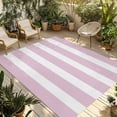 thumbnail image 1 of Pink Stripe Outdoor Rug 3x5 Ft - Reversible Patio Rug Outdoor Camping Rugs, Modern Simple Geometric White Striped Washable Indoor Outdoor Area Rugs, Non-Slip Outdoor Carpet Runner for Deck/Porch, 1 of 8