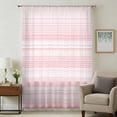 thumbnail image 1 of Pink Stripe Sheer Curtains 45 Inches Long, Abstract Art Modern Vertical Striped Light Filering Curtains, Breathable Simi Curtain Privacy Drapes for Kitchen Bathroom Lightweight Small Window Treatment, 1 of 9