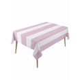 thumbnail image 1 of Pink Stripe Table Cloth, Modern Simple Geometric White Striped Waterproof Tablecloth for Rectangle Tables, Reusable Washable Fabric Table Cover for Restaurant Kitchen Dining Tables 54"x108", 1 of 6