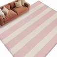 thumbnail image 1 of Pink Striped Area Rug 5x8 Washable Rug Non Slip Retro Minimalism Classic Stripes Lines Large Area Rug Soft Stainresistant Indoor Floor Carpet for Living Room Bedroom Home Office Dining Room Nursery, 1 of 9