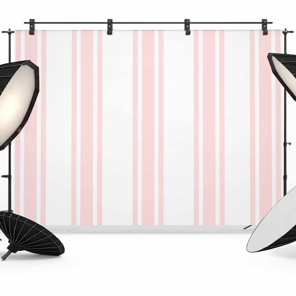 Pink Striped Backdrops for Photography, Modern Farmhouse Stripes Rustic Minimalist Fabric Photo Background Sturdy Studio Props for Photo Studio, Video Recording, Booth & Photoshoot 7X5ft