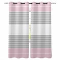 thumbnail image 1 of Pink Striped Blackout Curtains 84 Inches Long for Bedroom, Multicolor Grey White Horizontal Stripes Thermal Insulated Room Darkening Black Out Window Curtain Panels Grommet Drapes for Living Room, 1 of 8