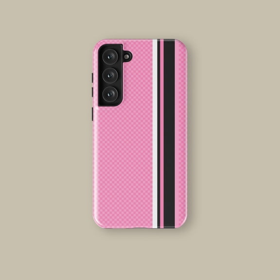 Pink Striped Checkerboard Case for iPhone Samsung Retro Grid