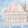 thumbnail image 1 of Pink Striped Cooling Blanket, Lightweight Breathable Summer Throw Blanket with Double Sided Cold Effect, Rustic Pink Stripe Modern Art Beige Picnic Beach Blankets Bed Sheet for Hot Sleepers 40"x60", 1 of 8