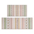 thumbnail image 1 of Pink Striped Floral Boho Pattern Kitchen Rugs Sets Of 2,Anti Fatigue Kitchen Mat Rugs Non Slip Washable,Decorative Kitchen Floor Mats for Kitchen,Sink,Laundry,17"x30"+17"x47", 1 of 7