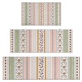 thumbnail image 1 of Pink Striped Floral Boho Pattern Kitchen Rugs Sets Of 3,Kitchen Runner Rugs Non Skid Washable,Decorative Kitchen Floor Mats for Kitchen,Sink,Laundry,17"x30"+ 17"x47" + 17"x59", 1 of 6