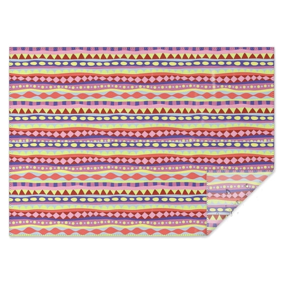 Pink Striped Geometric Pattern Rectangle Tablecloth 60"x84",Waterproof Polyester Rectangle Table Cloth, Wipeable Spillproof Polyester Tablecloth for Dining, Camping, Indoor and Outdoor