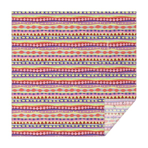 Pink Striped Geometric Pattern Square Tablecloth,Waterproof Square Table Cover,Wipeable Spillproof Washable Table Cover for Home Kitchen Party Decor 42"X42"(107x107cm)