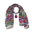 thumbnail image 1 of Pink Striped Jewelry Scarf With Medallion, 1 of 2
