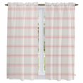 thumbnail image 1 of Pink Striped Kitchen Curtains, Rustic Pink Stripe Modern Art Beige Light Filtering Window Curtain Panels, 2Pcs Rod Pocket Window Treatments Set for Living Room Bathroom Bedroom 42x63 Inches, 1 of 9