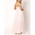 thumbnail image 1 of Pink Striped Maxi Dress Sleeveless Spaghetti Strap A-Line Boho Swing Beach Dress, 1 of 4