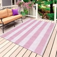 thumbnail image 1 of Pink Striped Outdoor Rug for Patio/Deck/Porch, Non-Slip Large Area Rug 5 x 7 Ft, Farmhouse Vintage Stripes Indoor Outdoor Rugs Washable Area Rugs, Reversible Camping Rug Carpet Runner, 1 of 8