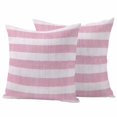 thumbnail image 1 of Pink Striped Outdoor Waterproof Pillow Covers, Farmhouse Vintage Stripes Decorative Square Throw Pillowcase Sofa Cushion Sham for Patio/Couch/Chair, 24"x24" 2 Pack, 1 of 8