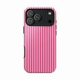 thumbnail image 1 of Pink Striped Phone Case, Vibrant Vertical Pattern Protective Cover for iPhone 17 16 15 14 13 12 11 Plus Pro Max Mini, 1 of 6