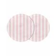 thumbnail image 1 of Pink Striped Round 15 Inch Placemats Set of 2, Modern Farmhouse Pink White Stripes HeatResistant Non Slip Place Mats for Dining Table, Wipeable Braided Kitchen Table Mats for Housewarming, 1 of 9