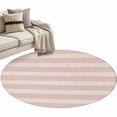 thumbnail image 1 of Pink Striped Round Rug 3.3ft Washable Circle Entryway Rugs Non Slip Retro Minimalism Classic Stripes Lines Area Rug Indoor Floor Carpet for Bedroom Kitchen Living Room Home Office Dining Room Nursery, 1 of 9