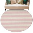 thumbnail image 1 of Pink Striped Round Rug 7ft Washable Circle Rugs Non Slip Retro Minimalism Classic Stripes Lines Large Area Rug Indoor Floor Carpet for Bedroom Kitchen Living Room Home Office Dining Room Nursery, 1 of 9