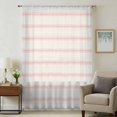 thumbnail image 1 of Pink Striped Sheer Curtains 108 Inches Extra Long, Rustic Pink Stripe Modern Art Beige Light Filering Curtains, Privacy Drapes Simi Floor to Veiling Curtain for Living Room Bedroom Window Treatment, 1 of 9