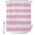 thumbnail image 1 of Pink Striped Shower Curtain, Waterproof Shower Curtains for Bathroom, Farmhouse Vintage Stripes Washable Fabric Bathtub Curtain Set Bath Decor with 12 Hooks Long 72"x84", 1 of 8