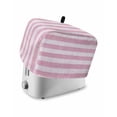 thumbnail image 1 of Pink Striped Small Toaster Cover 2 Slice, Kitchen Appliance Covers, Farmhouse Vintage Stripes Toaster Oven Cover with Loop, Bread Machine Cover Polyester Dust Cover Protection, 1 of 4