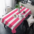 thumbnail image 1 of Pink Striped Table Cloth Waterproof Tablecloths, Modern Simple Monochrome Geometric White Tablecloth Dining Table Cover for Kitchen Party Tabletop Outdoor, Rectangle Tablecloth 54x108 Inch, 1 of 9