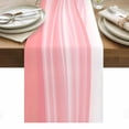 thumbnail image 1 of Pink Striped Table Runner - 48 Inch Long, Kitchen Dining Table Runner Dresser Scarves, Modern Abstract Art Wave Moire Gradient Farmhouse Decor for Coffee Tables Wedding Party Banquet, 1 of 8