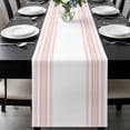 thumbnail image 1 of Pink Striped Table Runner 72 Inches Long, Modern White Striped Abstract Art Aesthetics Kitchen Coffee Dining Table Decoration for Home Party Birthday Wedding Home Decor 13x72 Inches, 1 of 8