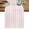 thumbnail image 1 of Pink Striped Table Runner 72 Inches, Modern Farmhouse Geometric Thine Stripes Bed Runner Dresser Scarves Tabletop for Indoor Outdoor Parties/Ceremony/Banquet, 18" x 72", 1 of 9