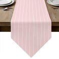thumbnail image 1 of Pink Striped Table Runner Linen Burlap Table Runner 90 Inches Long Modern Minimalist Boho Stripes Dresser Scarves for Kitchen Island Coffee Dining Room Party Wedding Banquet Holiday Decor 13"x90", 1 of 8