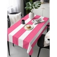 thumbnail image 1 of Pink Striped Tablecloth Rectangle Table Cloth 60x120, Waterproof Tablecloth Outdoor Table Cloth, Modern Simple Monochrome Geometric White Washable Table Cover for Kitchen Dinning Party, 1 of 8