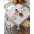 thumbnail image 1 of Pink Striped Tablecloth Square Table Cloth 54x54, Waterproof Outdoor Table Cloth Covers Decorative Table Protector, Rustic Pink Stripe Modern Art Beige Washable Table Cover for Kitchen Dinning Party, 1 of 8