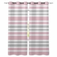 thumbnail image 1 of Pink Stripes Blackout Curtains for Bedroom Living Room Darkening Curtains 84 Inch Length 2 Panels Set Modern Minimalist Horizontal Ombre Lines Window Curtain Window Treatment Grommet Drapes 52"x84", 1 of 9