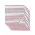 thumbnail image 1 of Pink Stripes Cloth Napkins Set of 8 Reusable Dinner Napkins, Modern Minimalist Horizontal Ombre Lines Cocktail Napkin Washable Table Napkins for Wedding/Holiday Party/Baby Shower 20"x20", 1 of 7