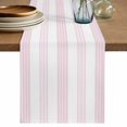 thumbnail image 1 of Pink Stripes Short Table Runner 60 Inches Long, Modern Boho Simple Lines Art Cotton Linen Table Runners Dresser Scarves, Fabric Tabletop Scarf Furniture Cover for Home Dinner Party Decor 13"x60", 1 of 9