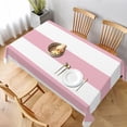thumbnail image 1 of Pink Stripes, White Stripes, Striped Pattern Rectangle Table Cloth Soft Washable Oblong Tablecloth Covers for Kitchen & Table Linens 60" x 102", 1 of 8