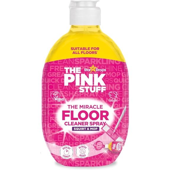 The Pink Stuff The Miracle Floor Cleaner Spray Squirt & Mop Formula for Sparkling Clean Floors Fast Drying, Seak-Free Finish, Fresh Fragrance, 25.3 fl oz