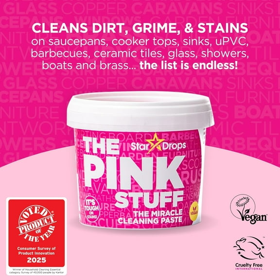 - The Pink Stuff - The Miracle Scrubber Kit - 2 Tubs of The Miracle Cleaning Paste With Electric Scrubber Tool and 4 Cleaning Brush Heads, 6 Piece Set