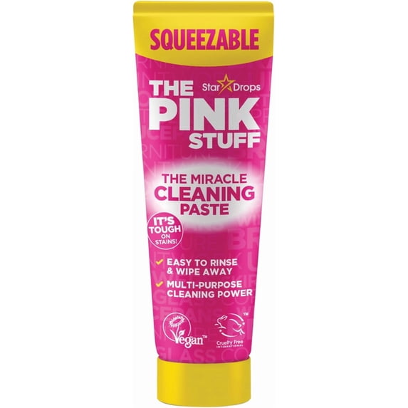 The Pink Stuff The Miracle Squeezable Cleaning Paste 300g Easy to Rinse Multi Purpose Cleaner for Kitchen Bathroom Cooktops Tiles Sinks Showers and More