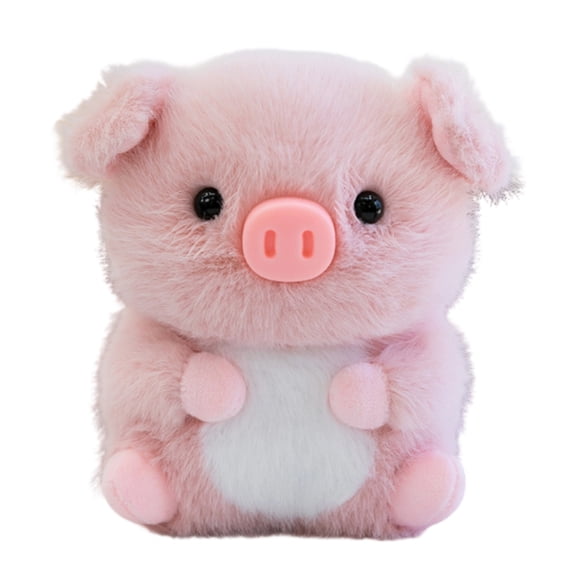 Pink Stuffed Animal, Compact 15Cm Plush Pig Figure with Ultra-Soft Furry Exterior, Birthday Stuffed Animal for Playtime & Display Spaces