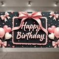 thumbnail image 1 of Pink Style Banner Bowknot Design Birthday Display Heart-shaped Balloons Star Pattern Party Backdrop for Birthday Party Girls' Party Photo Shoot, 1 of 9