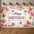 thumbnail image 1 of Pink Style Banner Gold Accent Birthday Display Princess Crown Gift Box Design Party Backdrop for Birthday Party Girls' Celebration Princess Theme Party, 1 of 9
