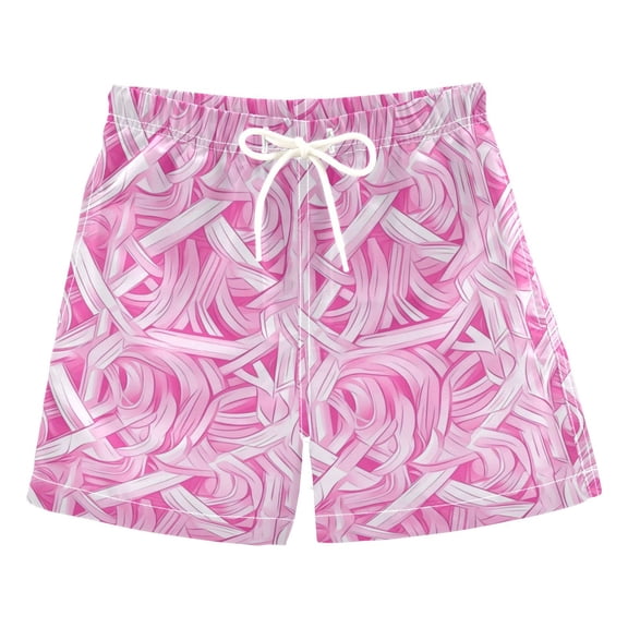 Pink Style Pattern Boys Swim Trunks Quick Dry Boy Swim Shorts for 3-14 Years