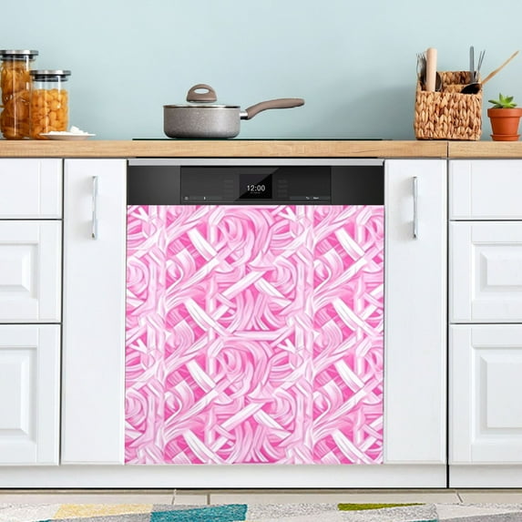 Pink Style Pattern Dishwasher Magnet Cover Reuseable Refrigerator Magnet Cover Decal Fridge Microwave Stickers Hoilday Party Decor 23 x 26 Inch