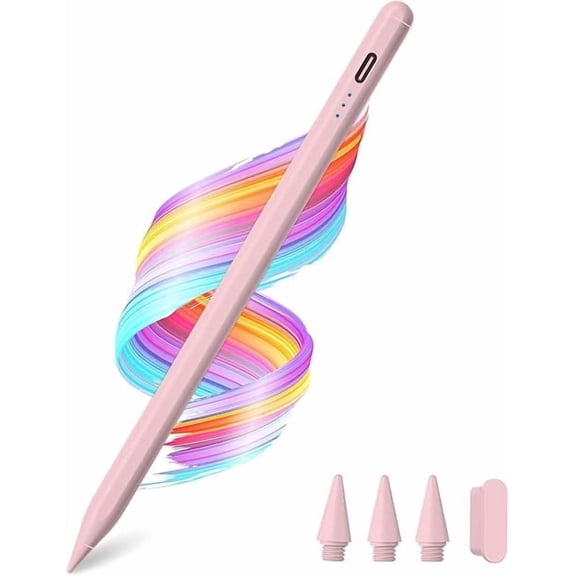 Pink Stylus Pen with Palm Rejection Tilt Sensitivity, USB-C Fast Charge iPad Pencil Compatible with iPad 6th-11th Gen A16, Air 3rd-5th M2/M3/M4, Pro 11"/12.9"/13" M4/M5, Mini 5th/6th A17 Pro 2018-20